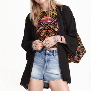 H&M x Coachella Black PomPom Kimono